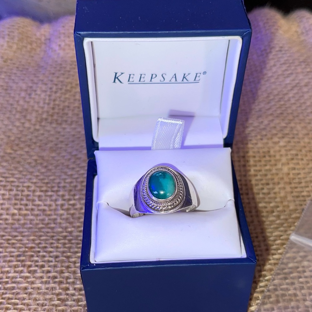 🌺 STERLING SILVER 925 VINTAGE TURQUOISE RING. SIZE 6.5. 🌺